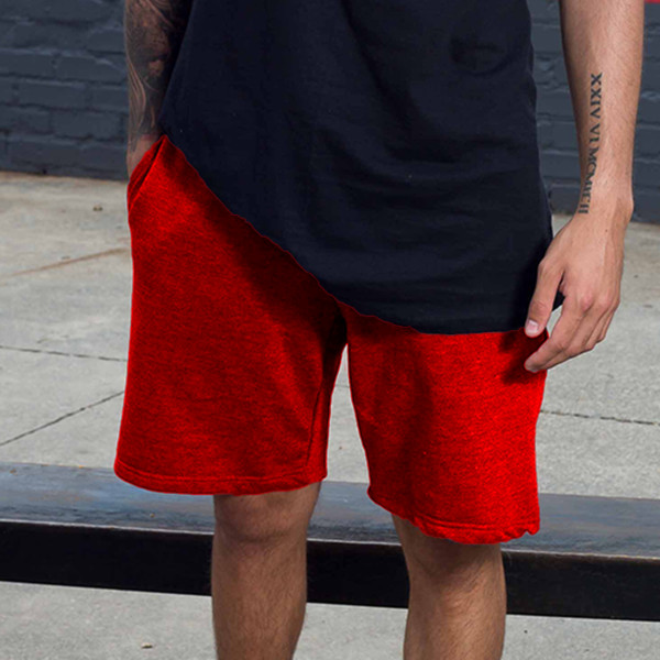 Basic Terry Shorts Front (Red)
