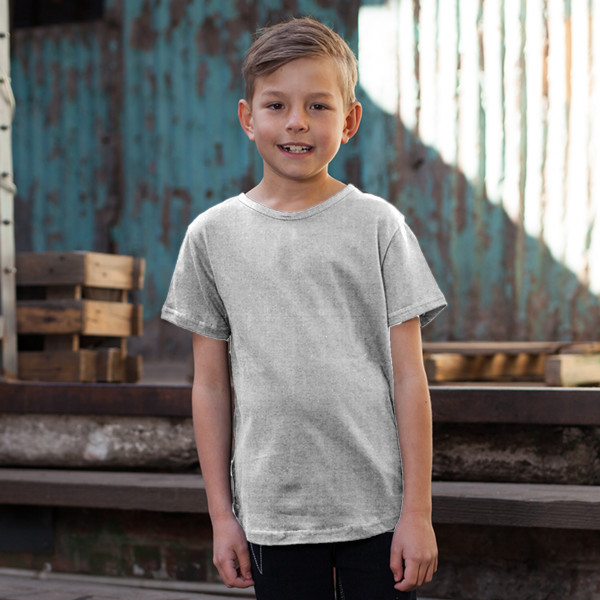 Kids' Scooped T-Shirt Front (White)