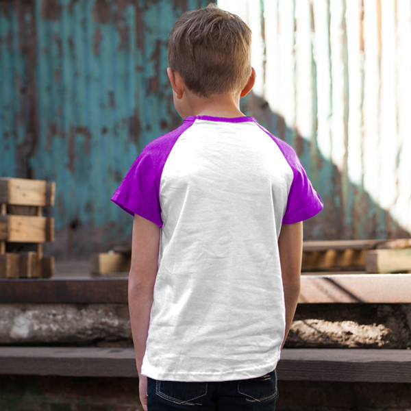 Kids' Short Sleeve Baseball Top Back (Indigo Melange White)