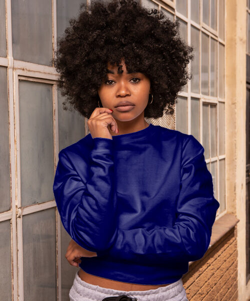 Ladies' Cropped Sweater Front (Navy)