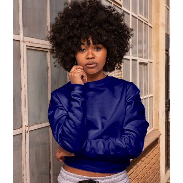 Ladies' Cropped Sweater Front (Navy)