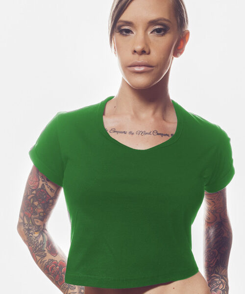Ladies' Cropped T-Shirt Front (Green)