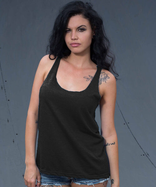 Ladies' Gym Vest Front (Charcoal Melange)