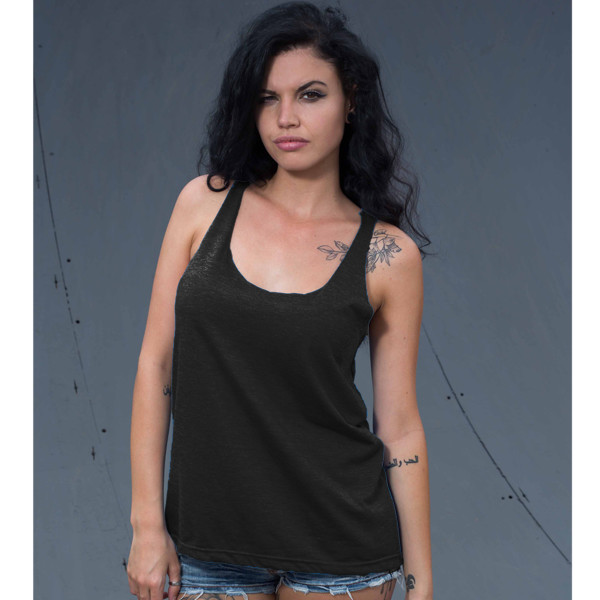 Ladies' Gym Vest Front (Charcoal Melange)
