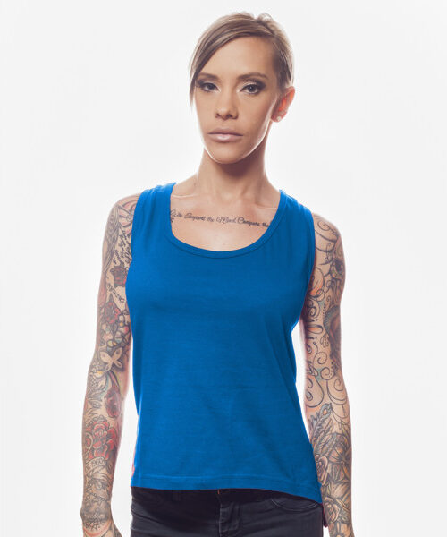 Ladies' High-Low Vest Front (Blue Jerry)