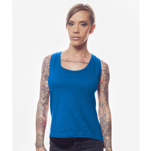 Ladies' High-Low Vest Front (Blue Jerry)