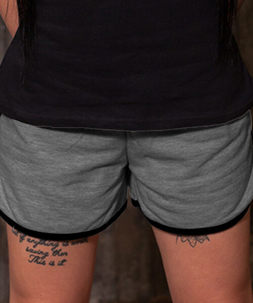 Ladies' Jogger Shorts Front (Black Grey Melange)