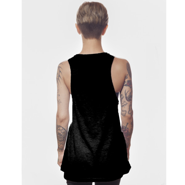 Ladies' Longline Stringer Vest Back (Black)