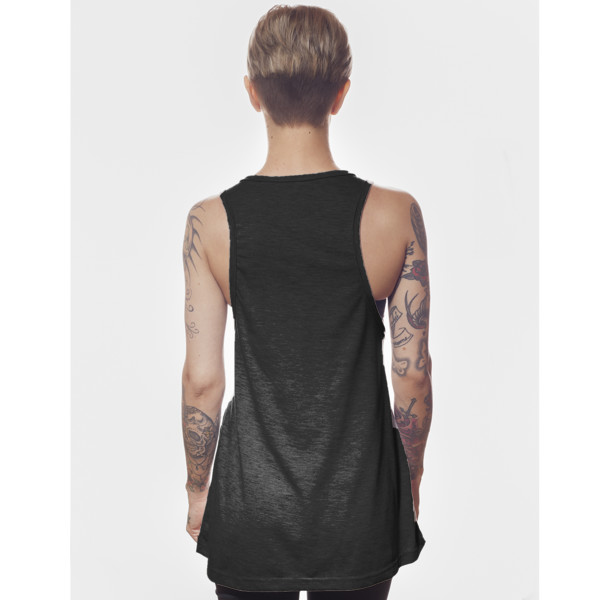 Ladies' Longline Stringer Vest Back (Charcoal Melange)