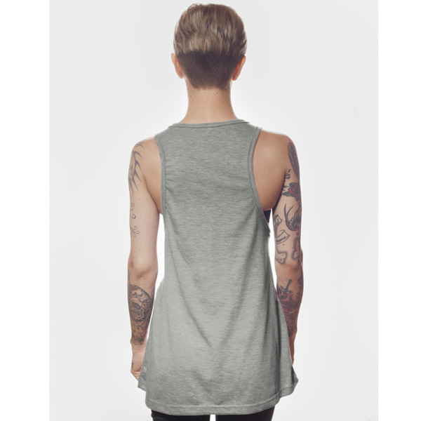 Ladies' Longline Stringer Vest Back (Grey Heather)