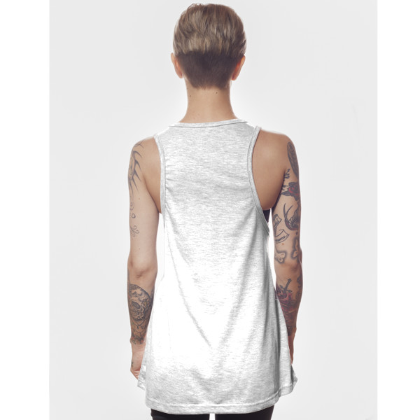 Ladies' Longline Stringer Vest Back (White)