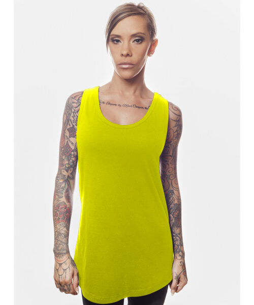 Ladies' Scooped Bottom Stringer Vest Front (Yellow)