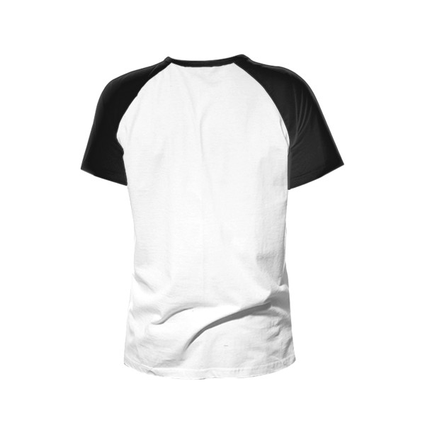 Ladies' Scooped Short Sleeve Baseball Top Back (White & Black)