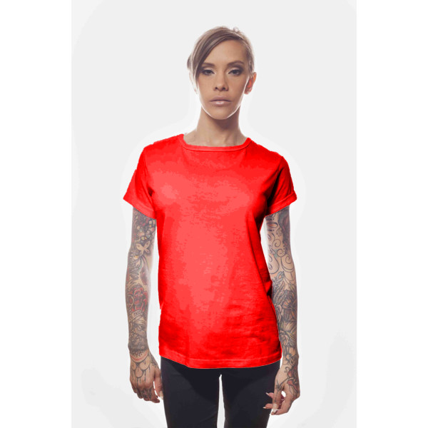 Ladies' Slouchy T-Shirt Front (Red)