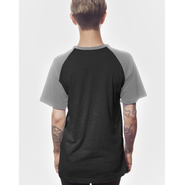 Ladies' Wide-Necked Baseball Top Back (Grey Melange Charcoal Melange)