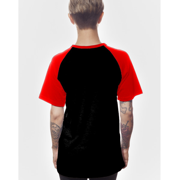 Ladies' Wide-Necked Baseball Top Back (Red & Black)