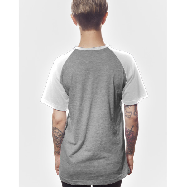 Ladies' Wide-Necked Baseball Top Back (White Grey Melange)