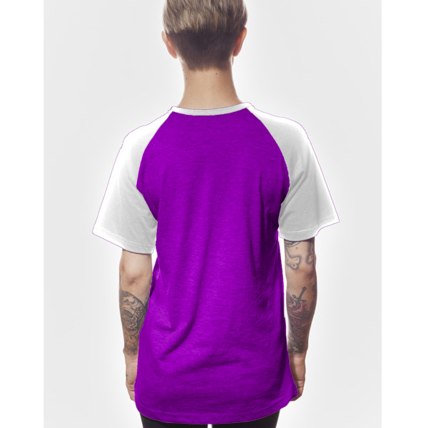 Ladies' Wide-Necked Baseball Top Back (White Indigo Melange)