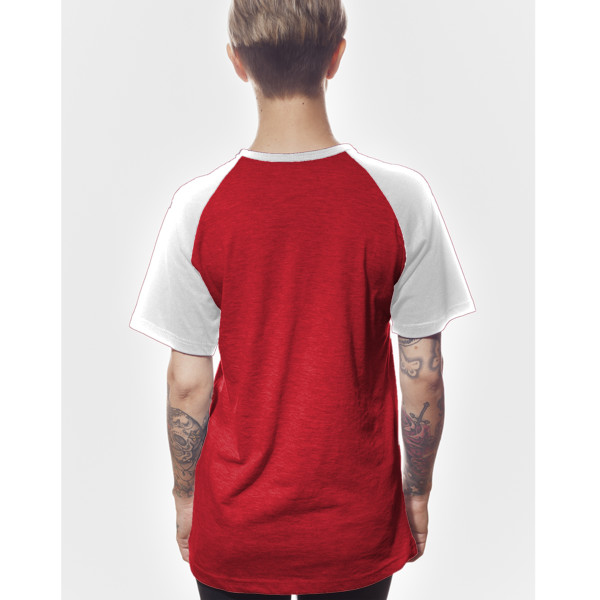 Ladies' Wide-Necked Baseball Top Back (White & Red)