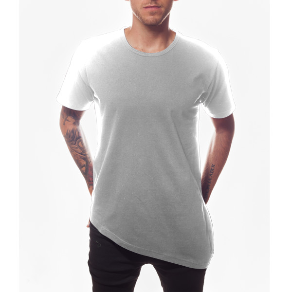 Men's Angled T-Shirt Front (White)