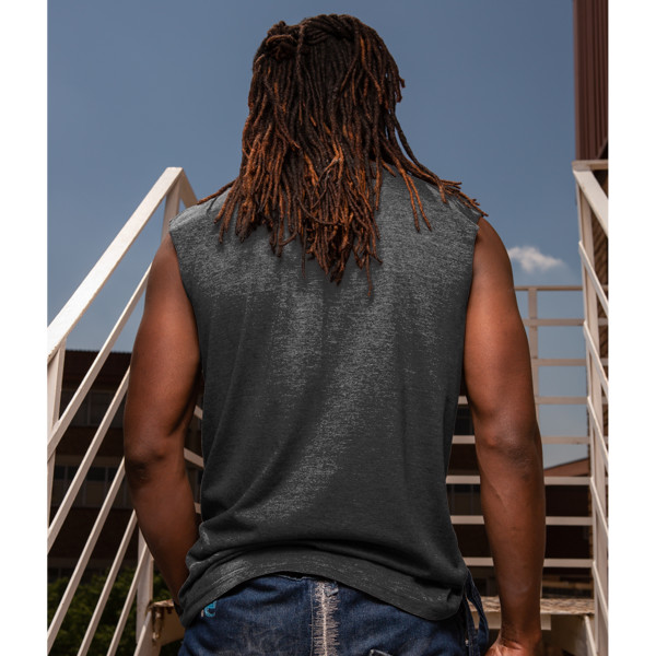 Men's Muscle Tee Back (Charcoal Melange)