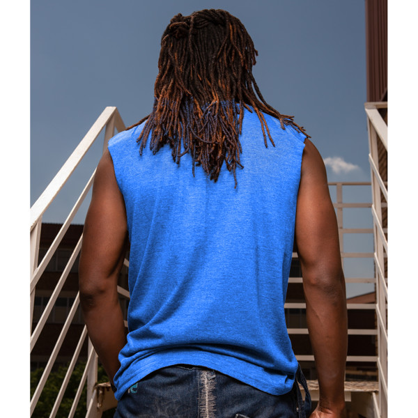 Men's Muscle Tee Back (Denim Blue Melange)