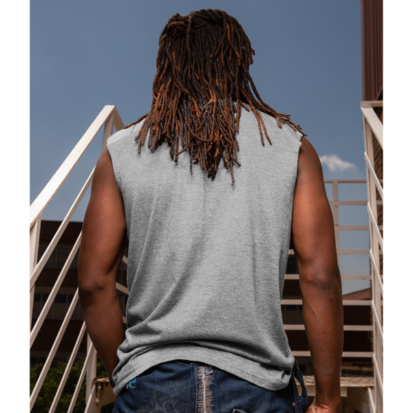 Men's Muscle Tee Back (Grey Melange)