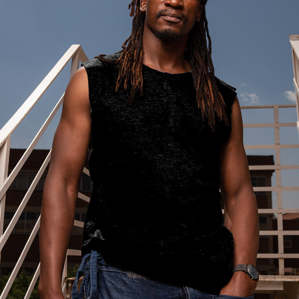 Men's Muscle Tee Front (Black)