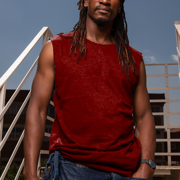 Men's Muscle Tee Front (Burgundy)