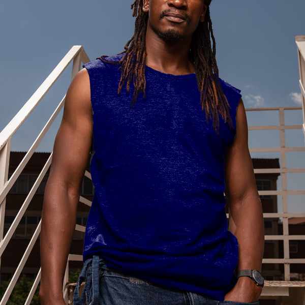 Men's Muscle Tee Front (Navy)