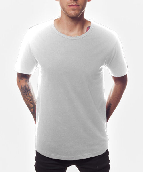Men's Scooped T-Shirt Front (White)