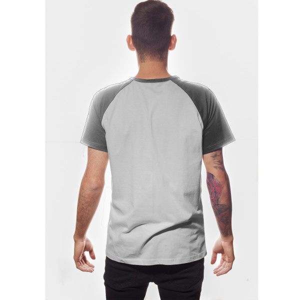 Men's Short Sleeve Baseball Top Back (Charcoal Melange Grey Melange)