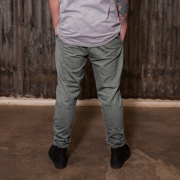 Men's Skinny-Leg Sweatpants With Side Zip Back (Grey Heather)