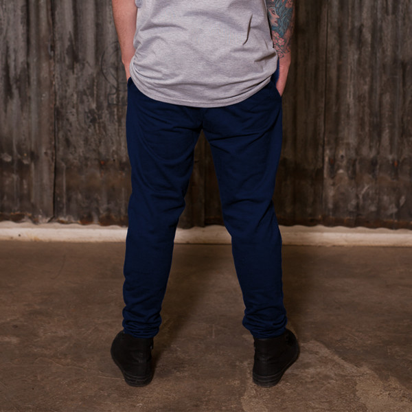 Men's Skinny-Leg Sweatpants With Side Zip Back (Navy)