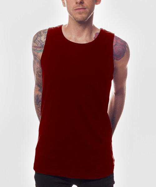Men's Standard Tank Front (Burgundy)