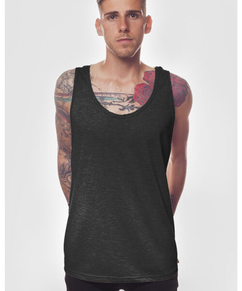 Men's Stringer Vest Front (Charcoal Melange)