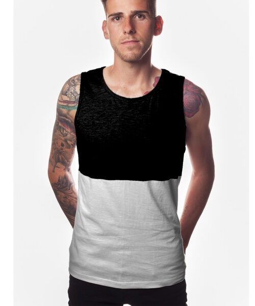 Men's Two-Tone Vest Front (Black & White)